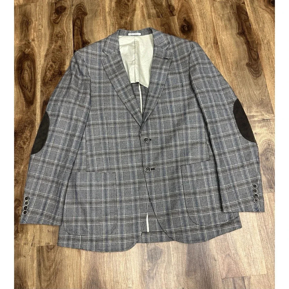 Mens Peter Millar Gray Wool Sport Coat Size Medium M